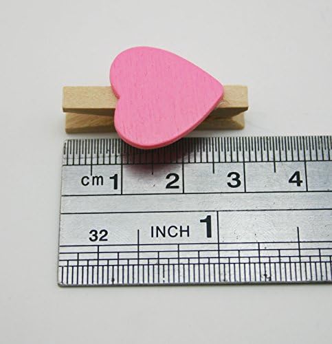 Wuuycoky 1.2 Heart Shaped Wood Craft Craft Calheres de roupa de lavanderia com pacote branco de cor de mola de