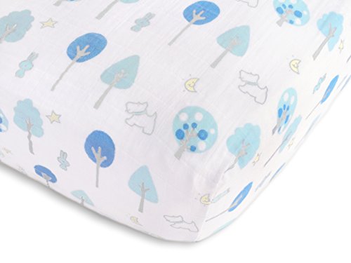 Swaddledesigns mais suave Muslina de algodão encaixada na folha de berço/lençol para bebês menino