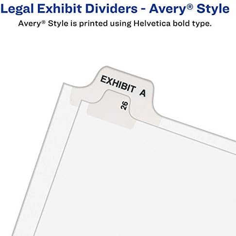 Avery Legal Divishers, títulos de guias individuais premium, tamanho da carta, abas laterais, j, pacote de 25