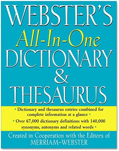 Merriam Webster tudo em um dicionário/dicionário, capa dura, 768 páginas