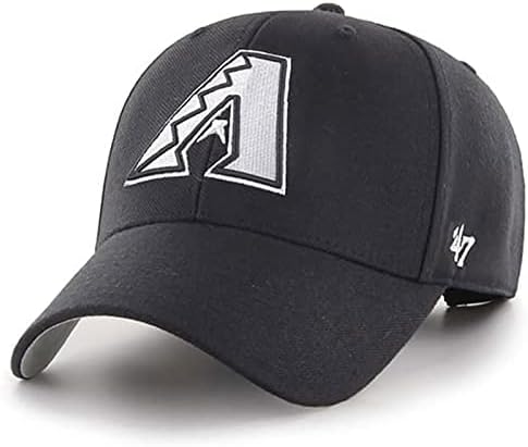 '47 Arizona Diamondbacks Mens feminino MVP Ajustável Velcroback Black White Logoty Hat