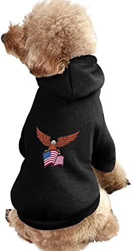 Eagle EUA Flag Roupos de cachorro Capuzes de estimação de inverno moletons molhos e quentes para