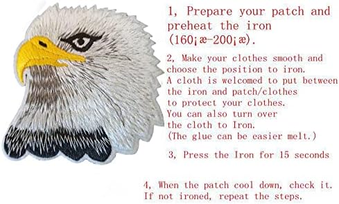 Compatível com Appliques de Appliques de águia branca de águia bordada ferro em costura em emblema para