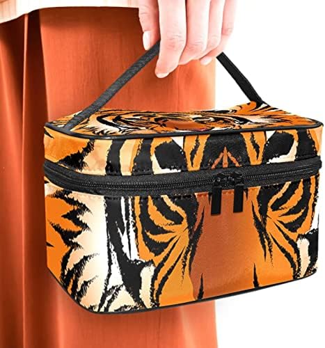 Bolsa de maquiagem de viagens de Yoyoamoy, sacos de tigre de listras de tigre, maquia