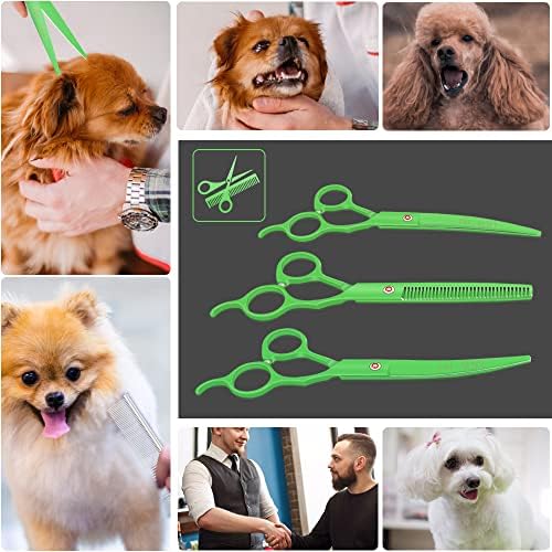 Lilys pet 7 polegh Profissional Pet Dog Hotoroming Scissors Terne Cutting & Curved & Rainning Shears
