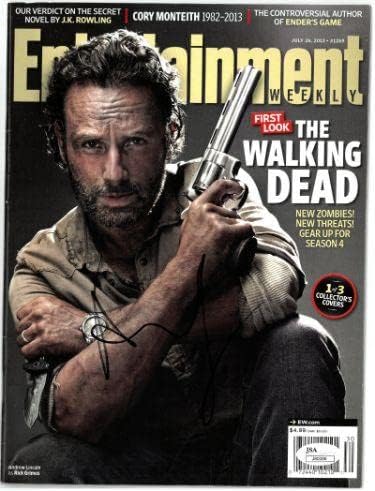 Andrew Lincoln assinou o Entertainment Weekly 2013 The Walking Dead Rick Grimes Full Magazine-
