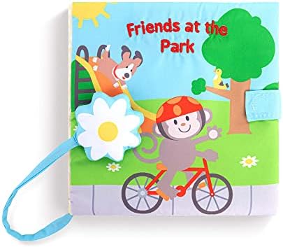 Demdaco Amigos no Parque 8 x 8 polegadas Poliéster Childrens Soft Sound Book