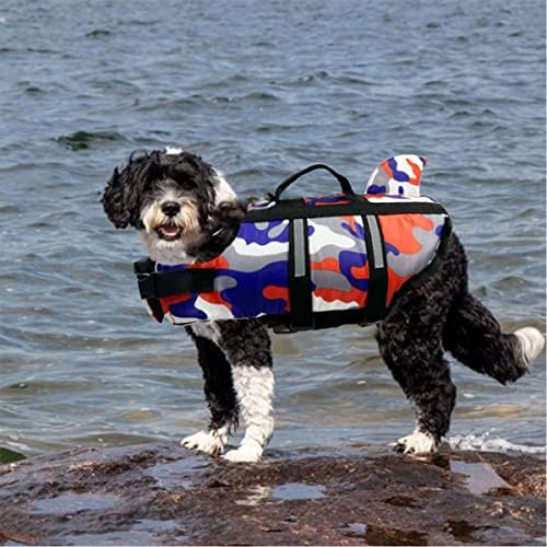 Caixa salva -vidas para cães para piscina de natação, colete de água de cachorro de tubarão com