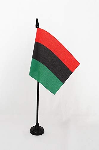 AZ Flag Afro -American Table Bandal 4 '' x 6 '' - Bandeira da mesa africana 15 x 10 cm - Beck de plástico preto