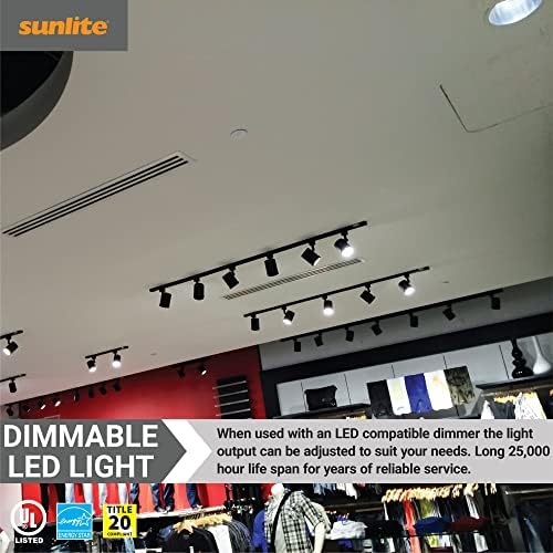 Sunlite 81121 LED MR16 Refletor Spotlight Bulb, 7 watts 12V, 500 lm, 90 CRI, GU5.3 Base Bi-Pin, Dimmable,