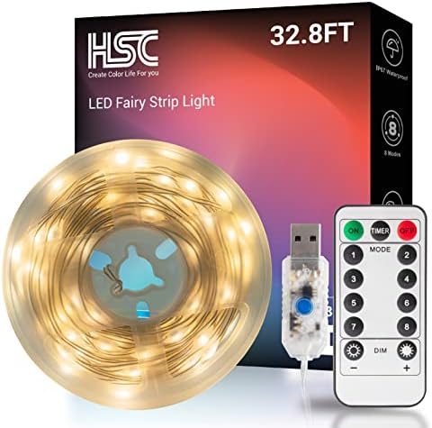 Luzes de corda de fada RGB COR MUDANÇA: 32,8 pés Bluetooth LED LED LUZ DE FUNHA ANTERIOR LENTA COM REMOTO