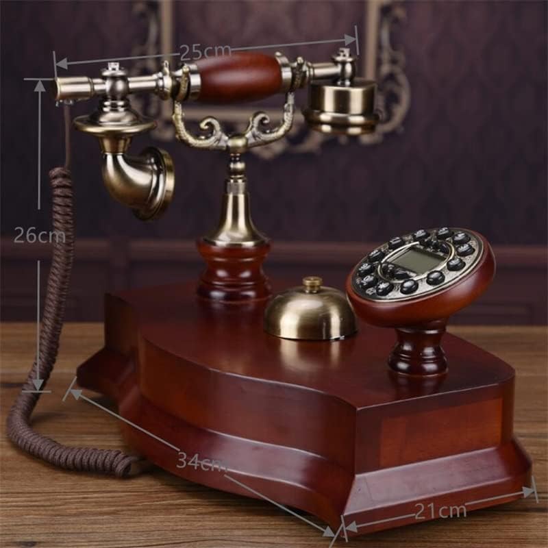 Zlxdp antiguidade fixa telefonia mecânica sino pastoral retro office de madeira maciça de madeira