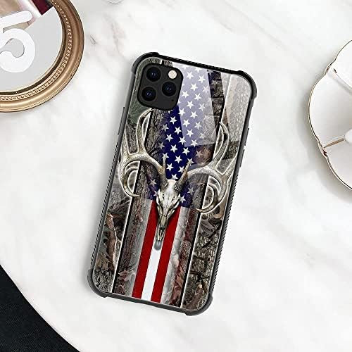 Caso do iPhone 13, American Flag Camar Camar Skull Drop Protect