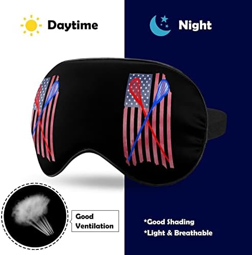 Lacrosse USA Flag máscara de sono macia máscara ocular portátil com cinta ajustável para homens mulheres