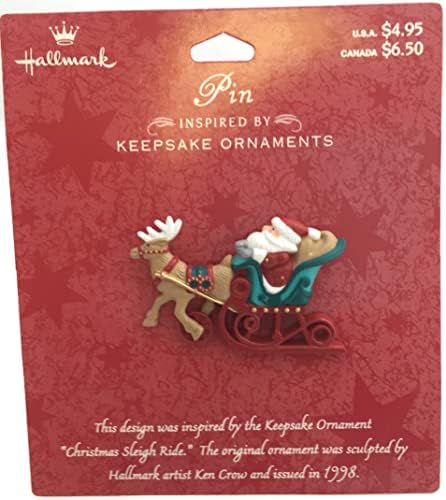 1998 Hallmark Ornament Christmas Sleigh Ride Cast Metal