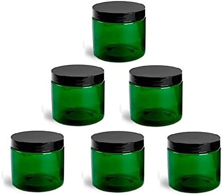 Qty 30 - 8 oz recipiente de plástico verde Cap preto