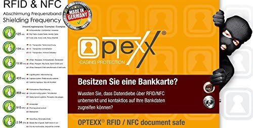OPTEXX 3X RFID Bloqueio de bloqueio Fred Red Tüv Testet e Crédito Crédito / Débito Coloque Caso