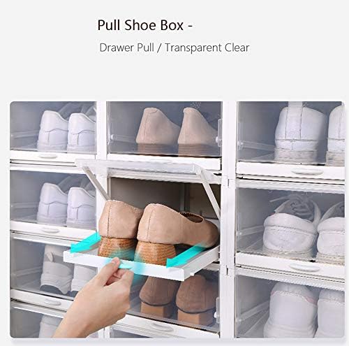 3PCS Organizador da caixa de sapatos, caixa de armazenamento de sapatos empilháveis ​​de plástico transparente,