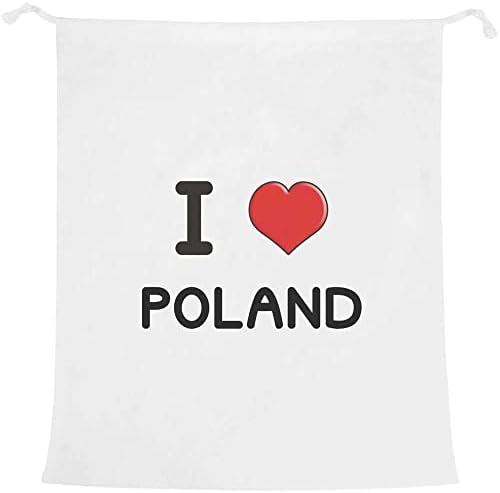 Azeeda 'eu amo a Polônia' Lavanderia/Bolsa de Lavagem/Armazenamento