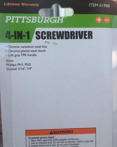 Pittsburgh 4-in-1 Chave de fenda macia Ph1 ph2 com fenda 3/16 1/4