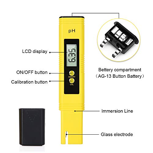 Testador de água digital do medidor de pH, 0,01 High Precuracy Water Quality Tester Pen com 0-14 Faixa