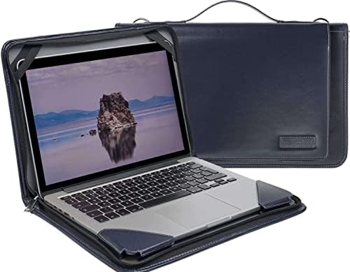 Broonel Blue Leather Laptop Messenger Case - Compatível com Lenovo ThinkPad X13 Yoga Gen 2 13