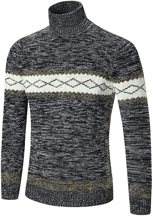 Suéter masculino plus size gurtleneck manga longa sweatershirt blusa suéter superior de blusa de