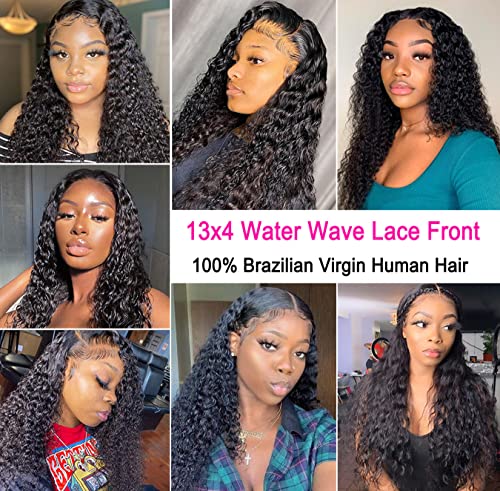 Water Wave Lace Wigs Frente Cabelo Humano 180% Densidade 13x4 Molhado e Ondulado Perucas dianteiras