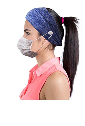 Boaccy Boho Botão Bandas para a cabeça para enfermeira Proteção de ouvido Os Headwraps de cabeça elástica na cabeça