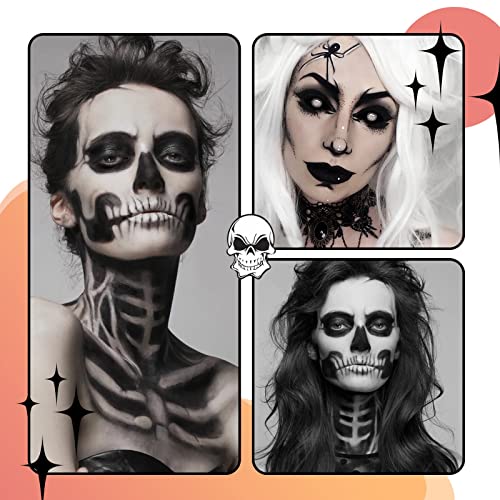 Halloween preto e branco pintura corporal pintura corporal vampiro zumbiess skeleton Face efeitos especiais maquiagem
