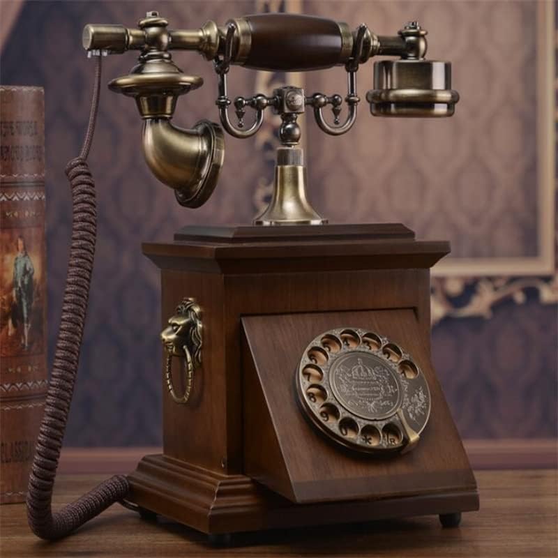 Gayouny retro quadrado quadrado telefone telefonia house office hotel feito de madeira conjunto clássico telefone
