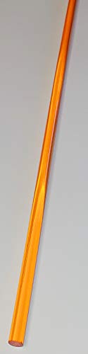 3/4 Diâmetro x 12 Longo Longo âmbar translúcido Extrudado Plexiglass Lucite Rod - 19mm x 304,8mm