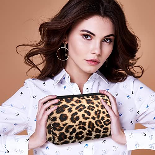 Sawysine 4 PCs Printo Leopardo Bolsa de maquiagem Bolsa de maquiagem Cheetah Saco de maquiagem, bolsas
