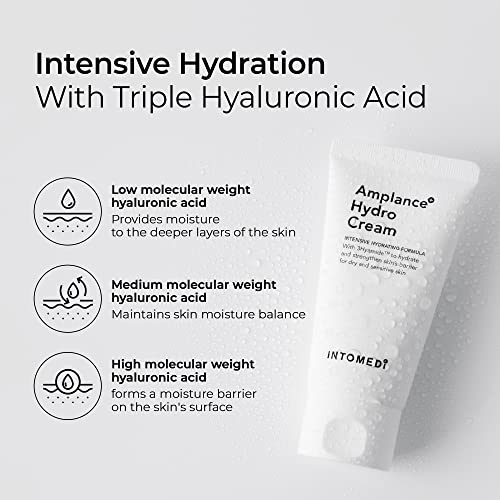 Creme hidrelétrico Intomedi - hidratante antienvelhecimento, creme de rugas com ácido hialurônico, ceramida