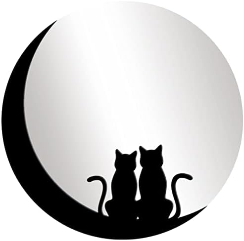 Vosarea Casal Cat and Moon Padrão acrílico espelho decoração de parede espelho decalque decalque