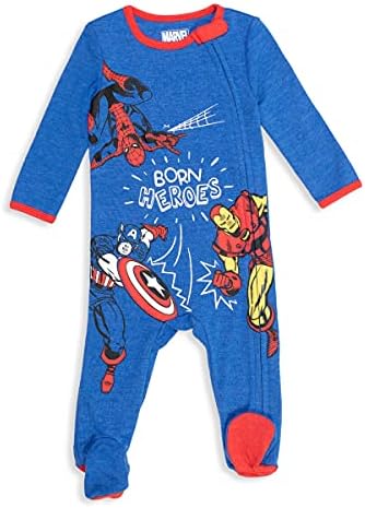 Marvel Vingadores Hulk Capitão América Iron Man Homem-Aranha Baby 2 Pack Zip Up Sleep n 'Play Coveralls recém-nascido