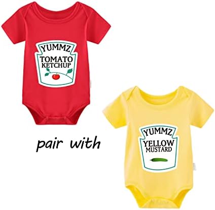 YsCulbutol Baby Twins Bodysuit Ketchup Mustard