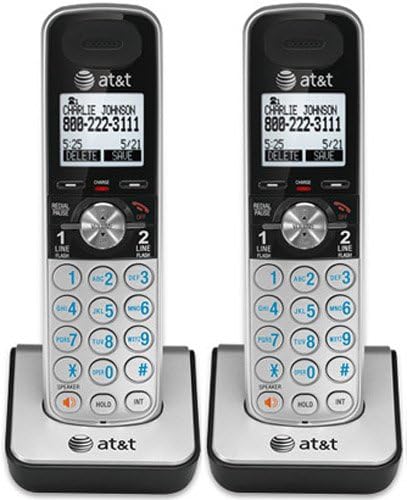 AT&T TL88002 ACESSÃO SELENTE MONETO DE CORRONHO, SLATA/BLACK, 2 pacote (requer um sistema telefônico