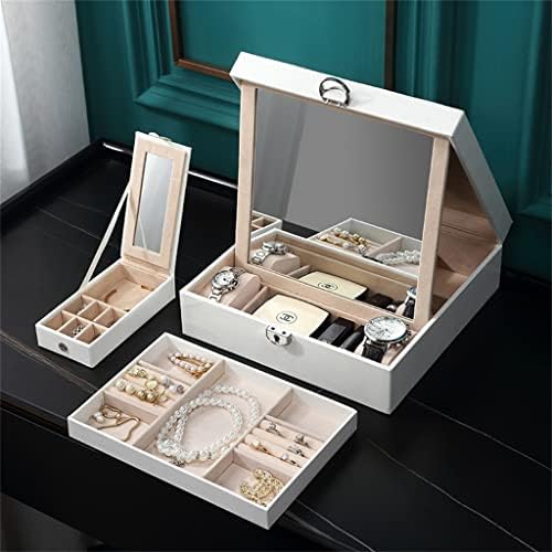 Caixa de jóias de estilo europeu Zhuhw PU com estojo cosmético destacável com caixa de joalheria de pequenas