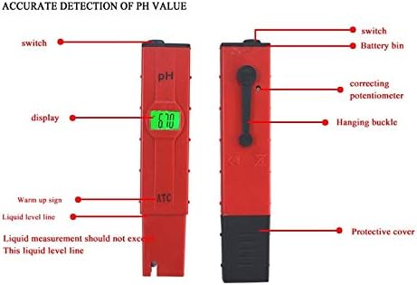Lhllhl Digital PH Medidor 0-14 do tipo caneta Pool Aquário Testador de pH do testador de água potidade de