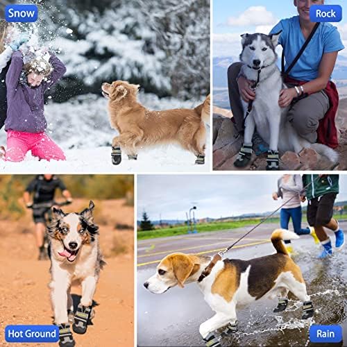 Sapatos para cães de cachorro, botas para cães médios pequenos, botas de chuva na neve de inverno