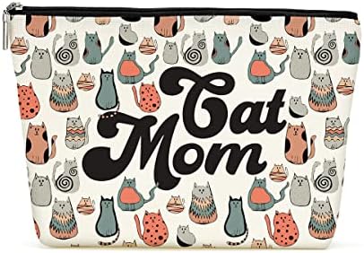 Decohim engraçado gato mãe maquiagem bolsa cosmética gato mãe presente para mulheres amantes gatos presentes para