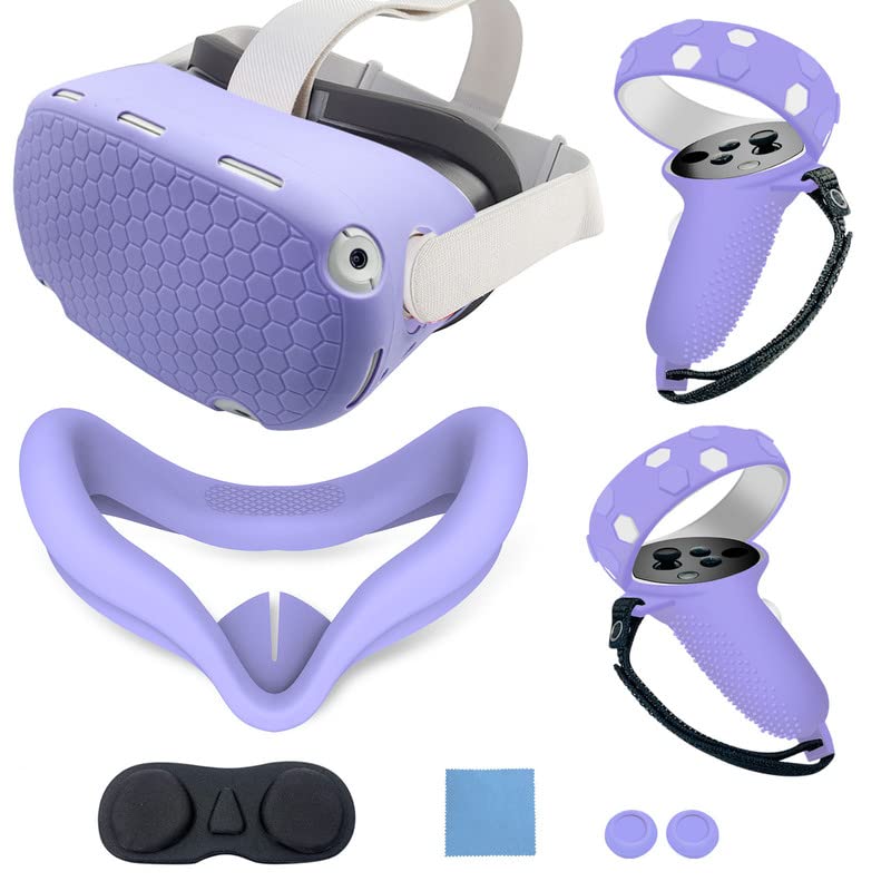 Zahotse para Oculus Quest 2 Case, Quest 2 VR Máscara de silicone, estojo VR, capa do controlador de toque