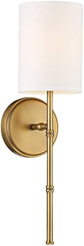 Regency Hill Abigale Modern Luxury Wall Lamp Brass Gold Metal Metal Hardwired 5 largura de tecido