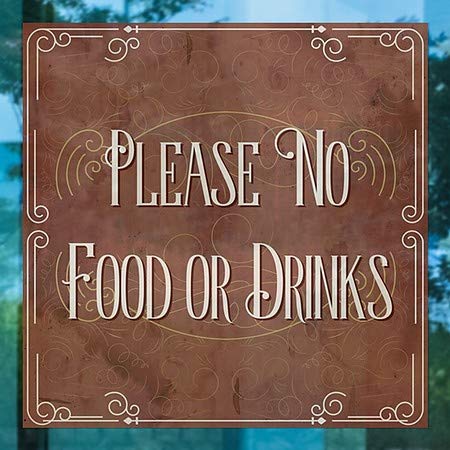 CGSignLab | Por favor, sem comida ou bebida -victoriana Janela se apegando | 16 x16