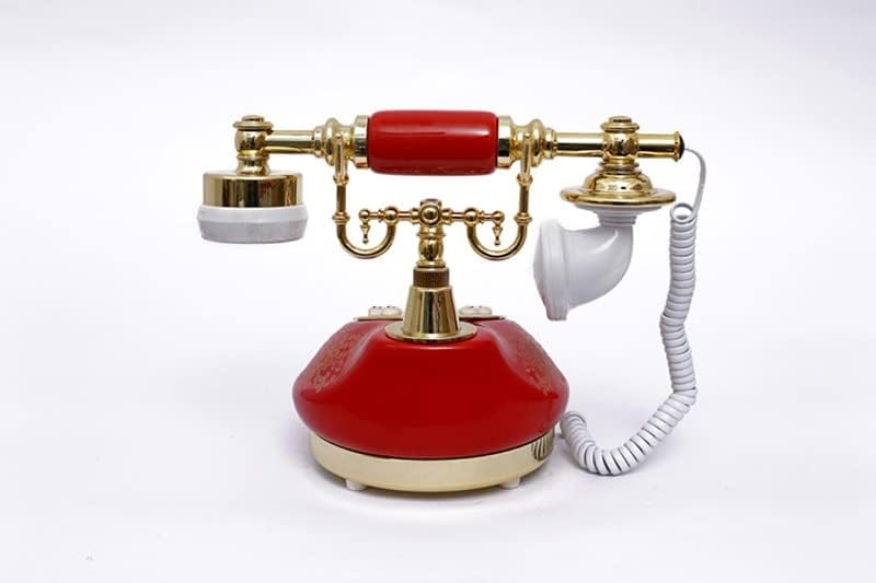 LEPSJGC Telefone antigo telefone antiquado Dial dos telefones antiquados, LCD Display Classic Ceramic Retro Phone