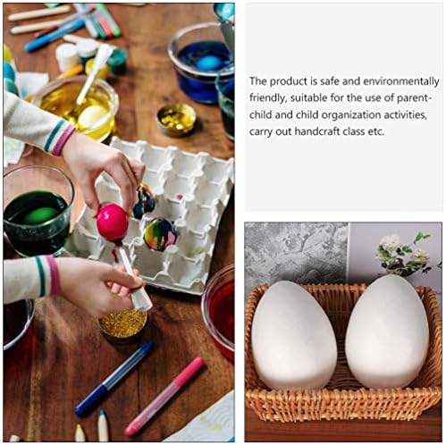 Crianças curiosas artesanato de 10pcs ovos de espuma, ovos brancos moldam artesanato liso fazendo ovos
