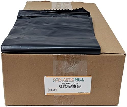 Sacos de lixo de Platticlemill 20-30 galões, alta densidade: preto, 8 mícrons, 30x37, 500 sacos.