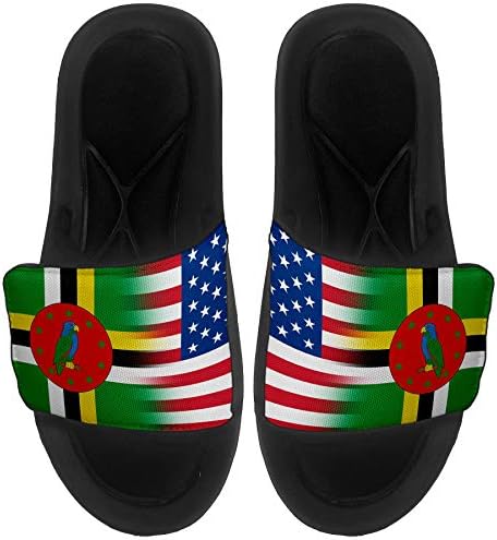 Sandálias/slides Slide -on -Slide para homens, mulheres e jovens - bandeira da Dominica - Dominica Flag