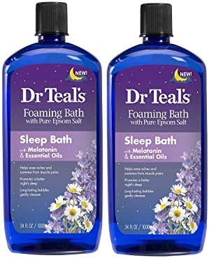 Dr. Teal Melatonin Sleep Soak com Banho de Espumante de Blend Oil Misture 34 onças de 2 pacote de 2
